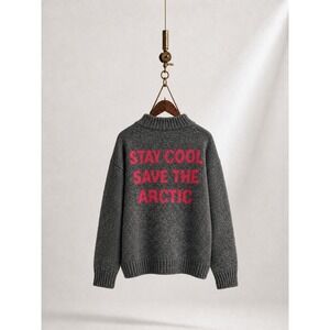 ALANUI Rare SAVE THE ARCTIC Polar Bear Sweater Lux Alpaca Coastal Nautical ITALY